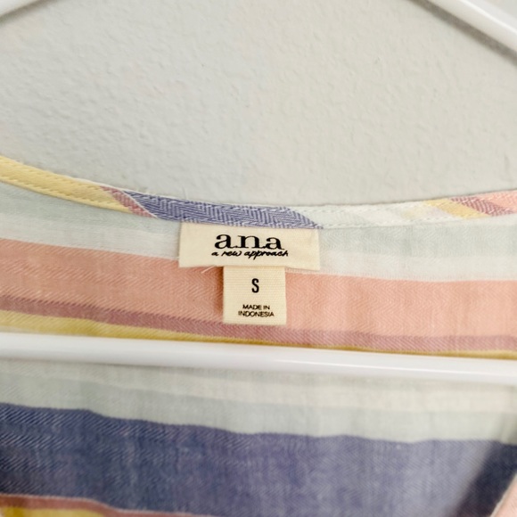 💜NWT a.n.a. Simply Pastel Stripe Paperbag Dress S - Picture 5 of 12